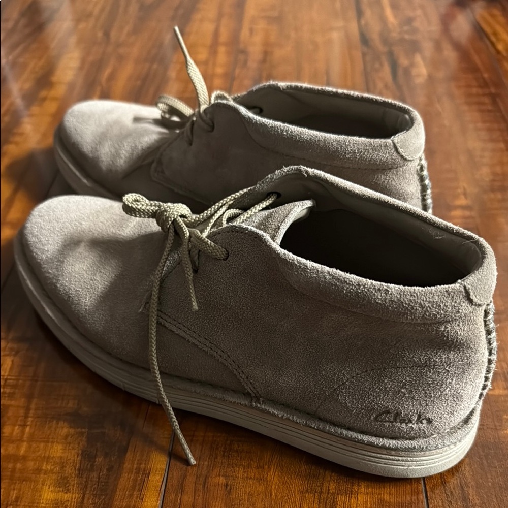 Clarks Gray Chukka Boots Stylish Versatile Comfort